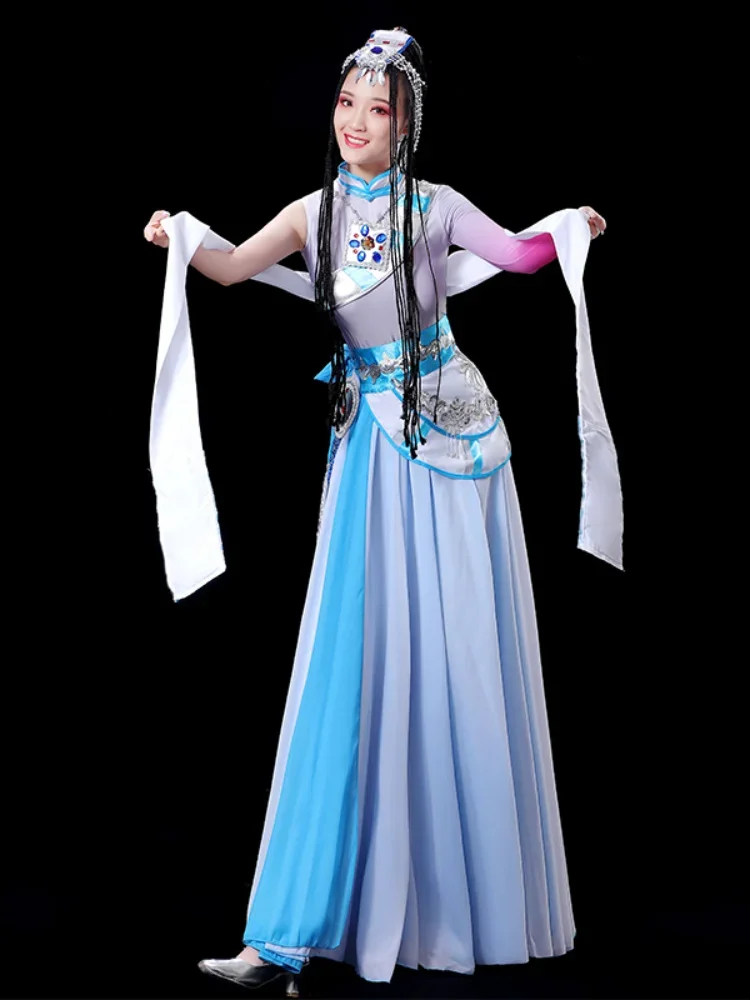 Minority Tibetan Dance Costume Female Traditional National Dance Stage Performance Mongolian Tibetan Outfit for Women Dancewear