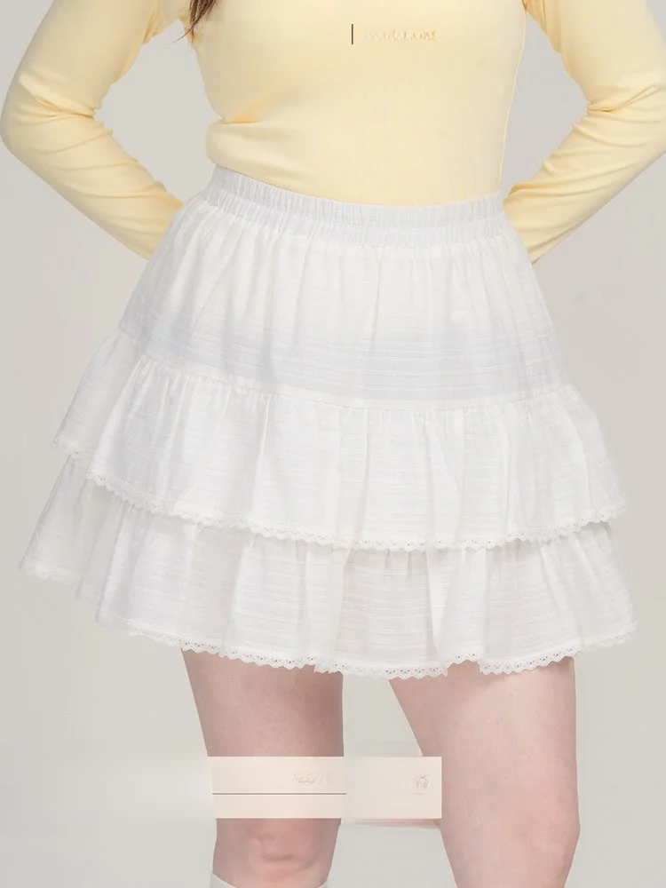 

Heynew White Cake Skirt Women's plus Size Puffy f-length Summer New Sle Slimming Skirts ort Women's Faion