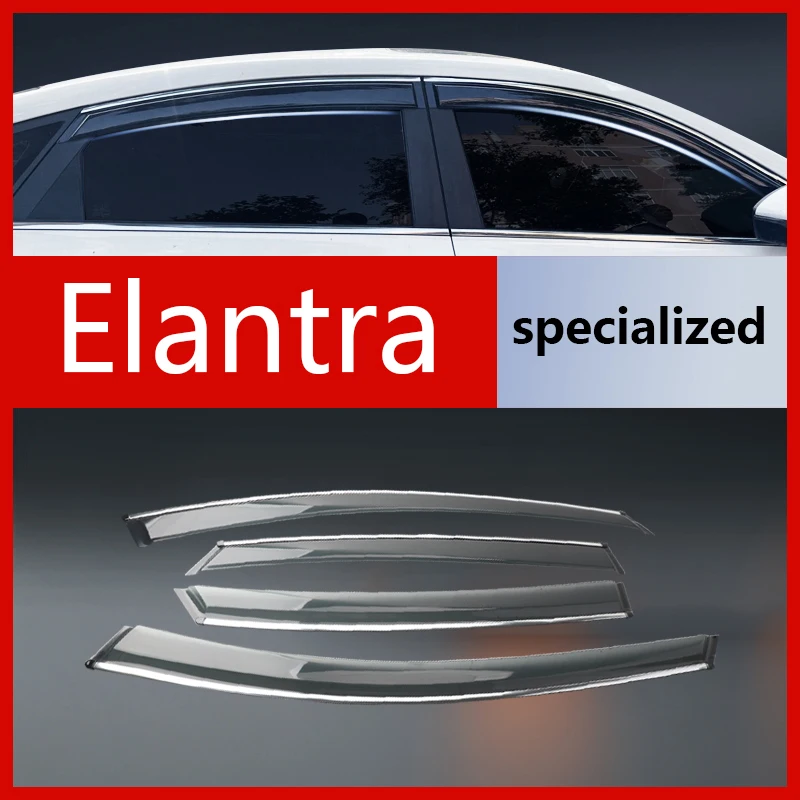 

Специально разработанные ветровики для Hyundai Elantra: дефлекторы окон, вентиляционные накладки, дождевики на двери, защита от дождя, плоские дефлекторы.