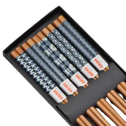 5Pair VintageJapanese Style Wood Chopsticks Natural Chopsticks Pizza Noodle Tool Tableware Set non-slip set tableware chopsticks