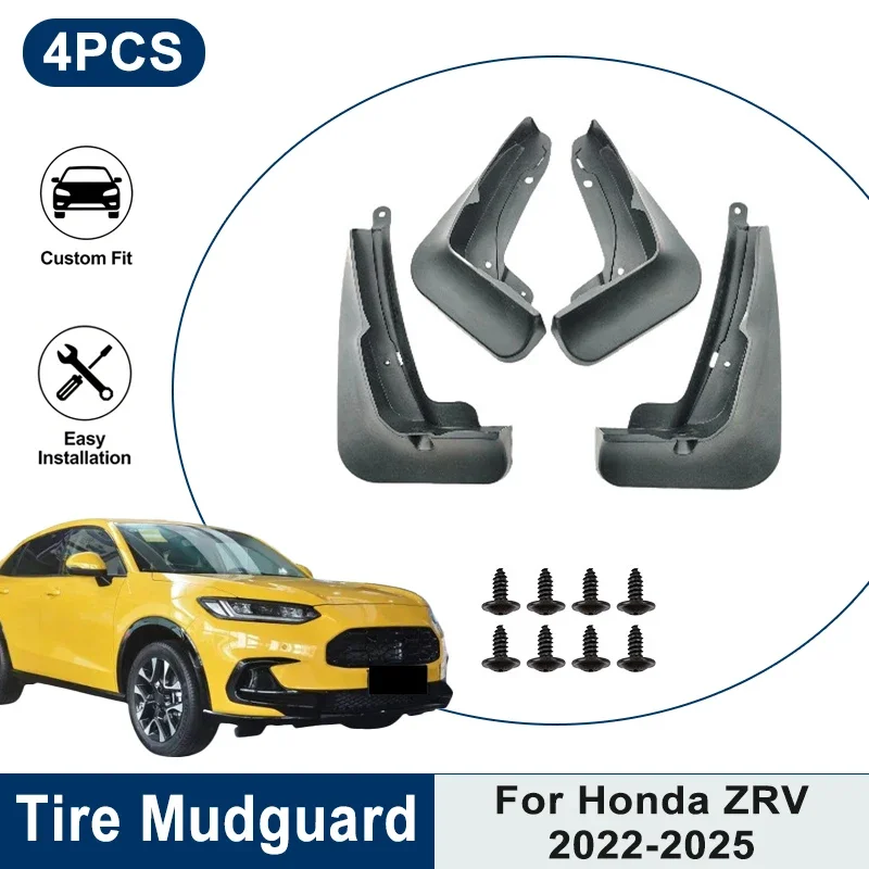 

4PCS Car Mud Flaps For Honda ZRV 2022 2023 2024 2025 Waterproof Anti-Splash Mudguards Fender Trim Auto Exterior Accessories
