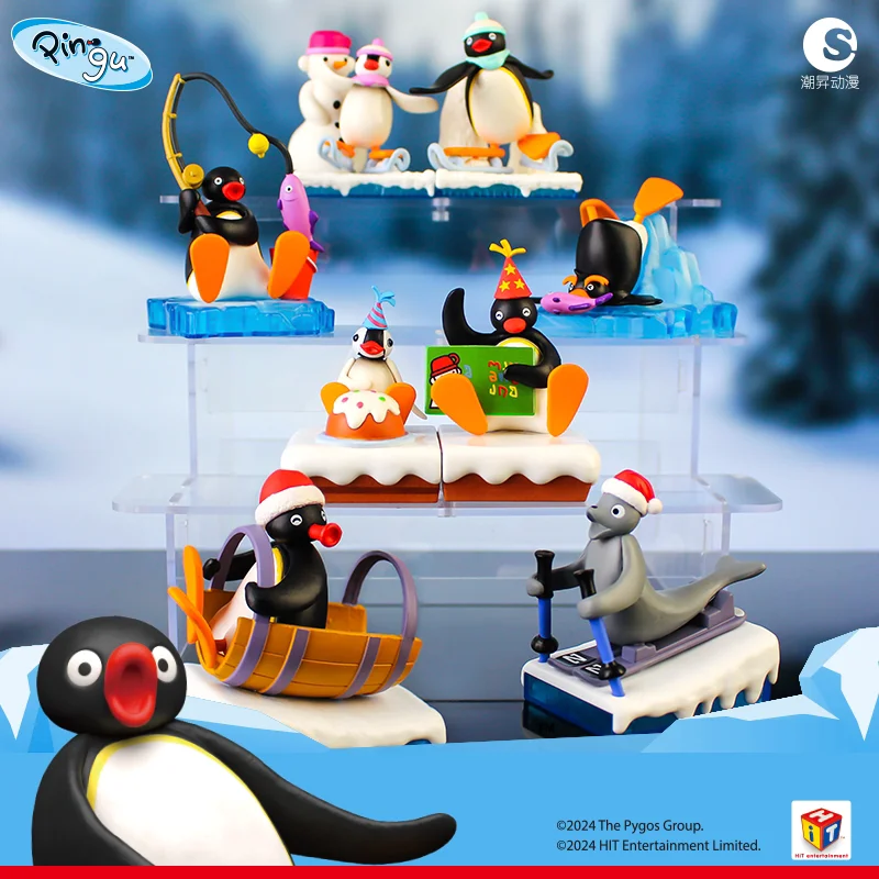 TrendySound Official Licensed Pingu Penguin Family Tiny Scene Series Mystery Box Capsule Toy Blind Box Anime Figure Gift