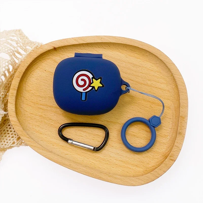 漫画の電話ケース,サウンドコアp40i用のかわいい花の耐衝撃性イヤホンプロテクター,シリコン,心のこもった電話ボックス