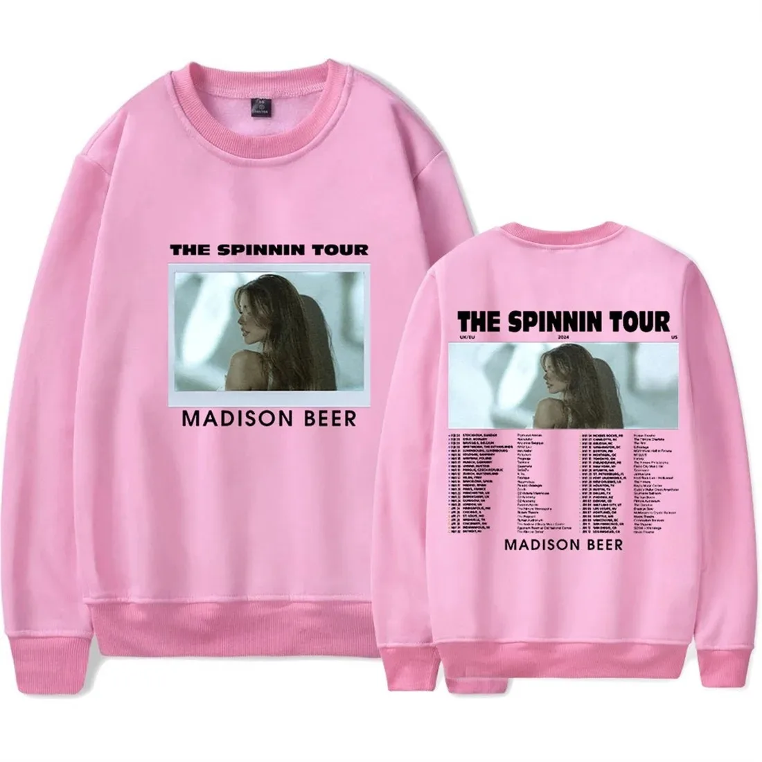 Madison Beer The Spinnin Tour Crewneck Merch Long Sleeve Sweatshirt Men/Women Casual Street Clothing