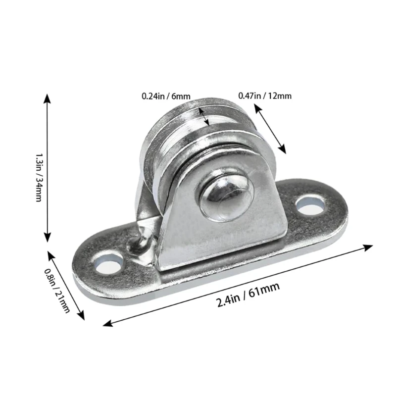 652F Quiet Bearing Cable Pulley Set Versatile Stainless Steel Cable Pulley Set Easy Installation Versatile Use 2pcs/set