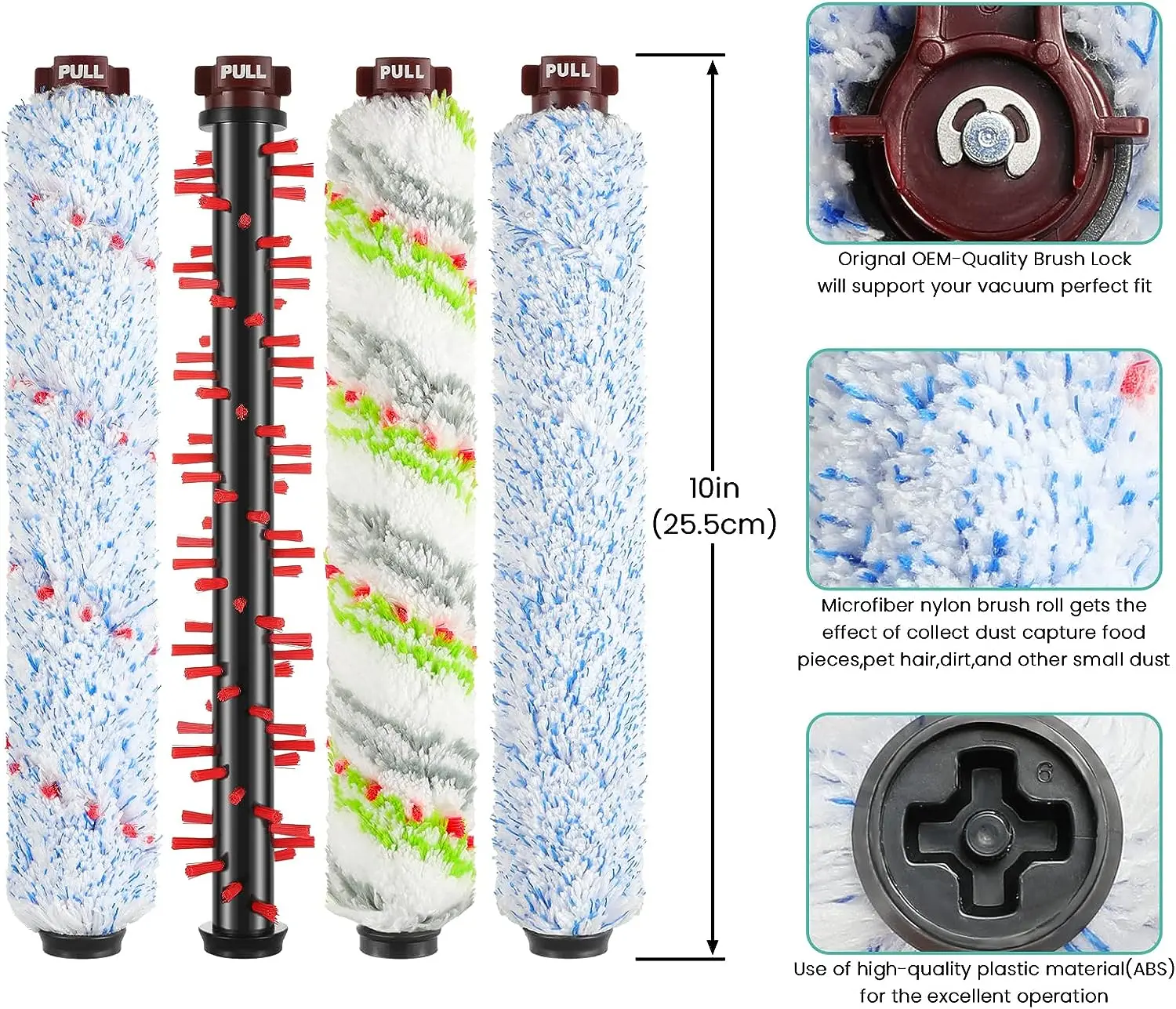 For Bissell CrossWave 1866 Pet Pro 2306 1785 Series Vacuum Cleaner Multi-Surface Pet Brush Roll Tangle-Free Roller Replacement