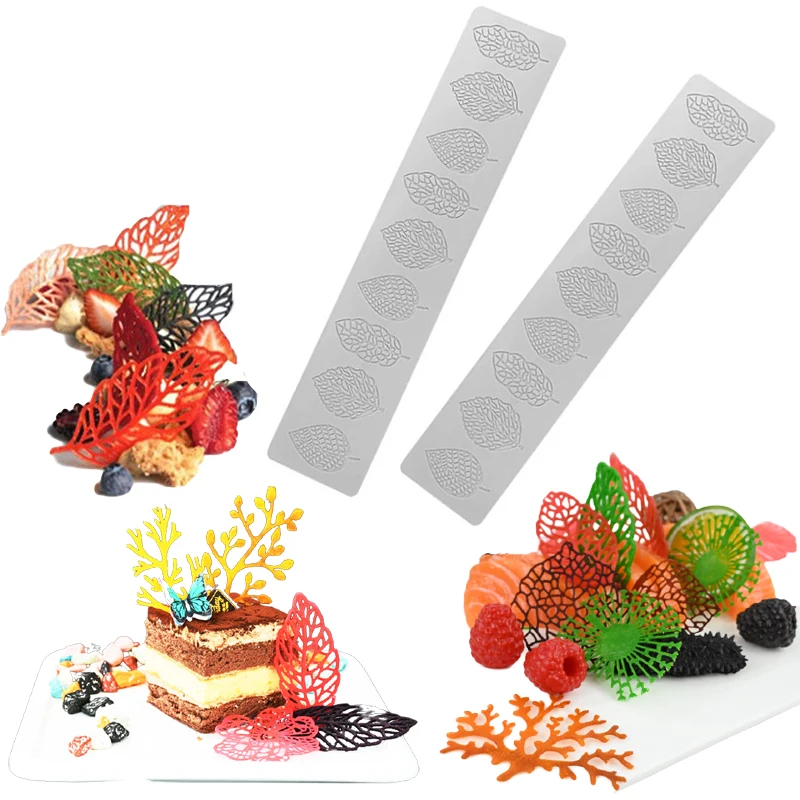 Various Leaves Geometric Silicone Cake Lace Mold Silicone Fondant Molds Cake Border Decoration Lace Mold kitchen Baking Tool