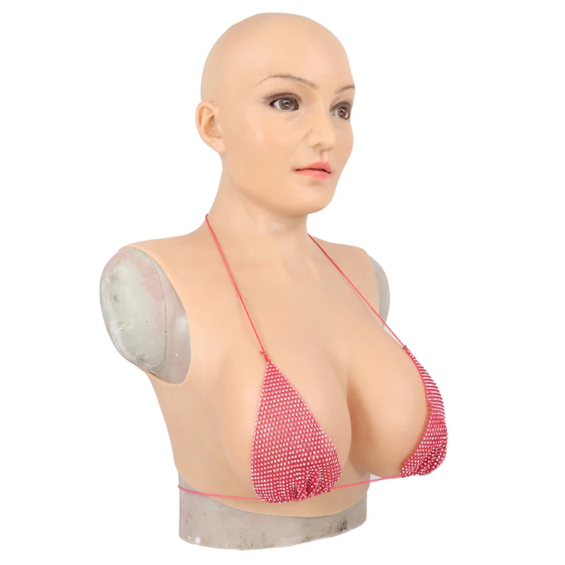 MUSIC POET Fake Boobs Realistic Silicone Breast Forms With Mask For Crossdressing Drag Queen Cosplay Transgender