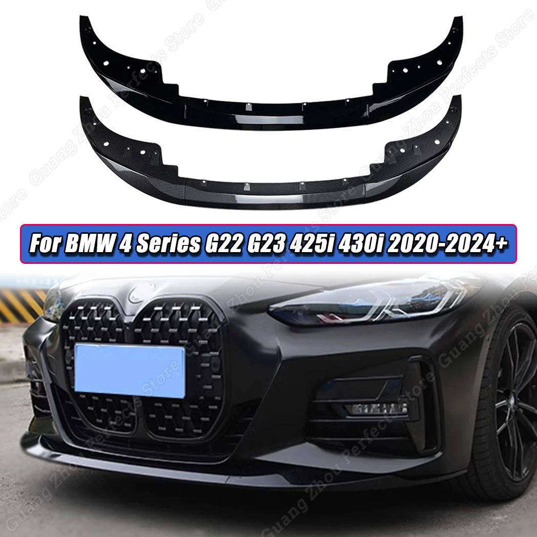 

Car Front Bumper Lower Diffuser Spoiler Splitter Front Shovel Body Kits Tuning For BMW 4 Series G22 G23 425i 430i 2020-2024+