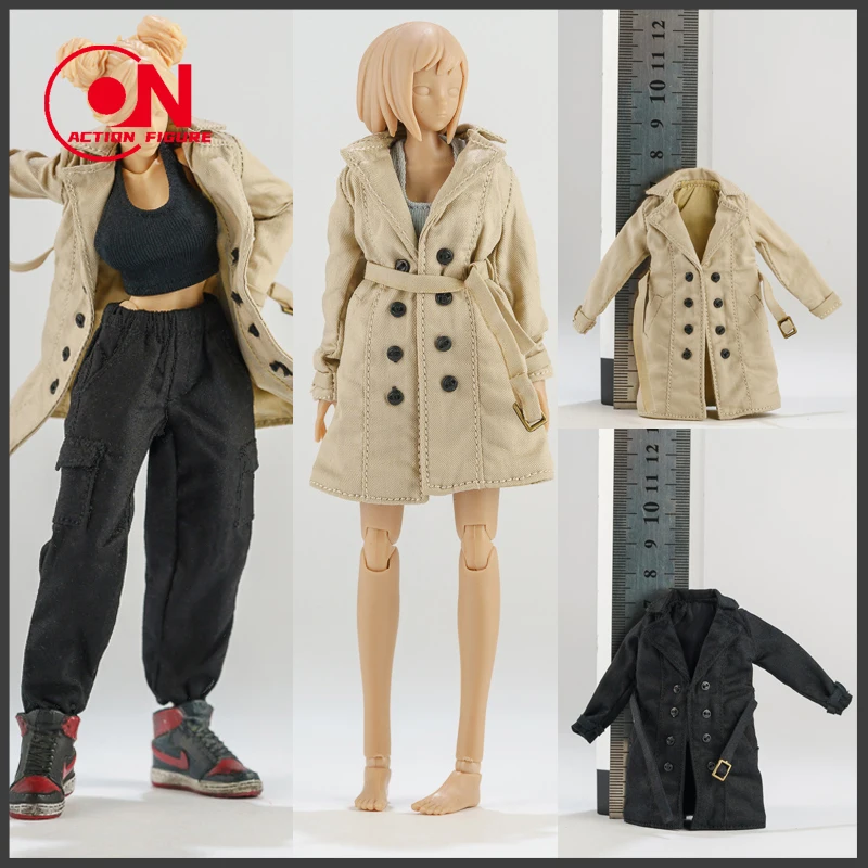 1/12 أنثى منتصف طول مصدات الرياح معطف قبالة الخصر سترة البضائع السراويل مجموعة ل 6in رومانية OB BJD الجندي عمل أرقام نموذج #1