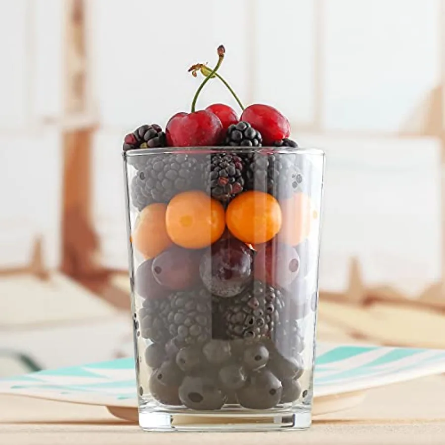 Highball Beer Glasses Set of 6 Stackable Water Pint Beer Glass Set 17.5 oz Ideal for Serving Beverages Wheat Beer Iced Latte Pe