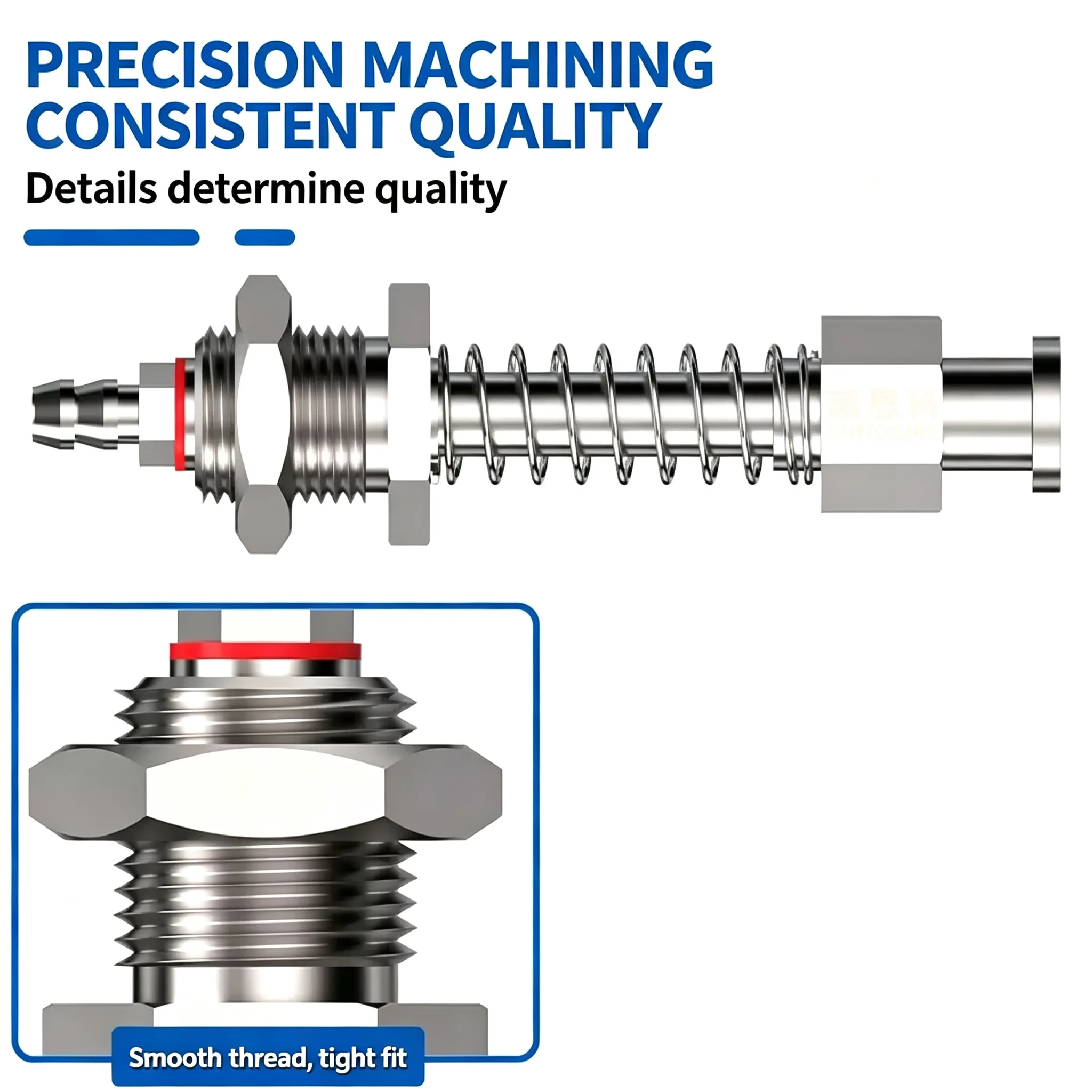 Tianxing Robot Vacuum Suction Cup Fitting M10/M12 Extend Thread Top Air Intake Sucker Buffer Connecting Rod Automation Tools