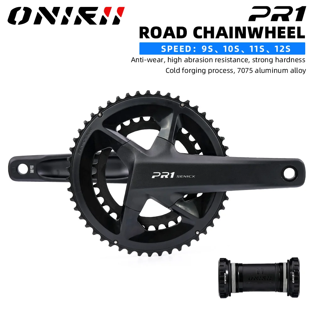 

SENICX PR1 Road Crank with BB DUB Chainwheel 165 170 172.5 175mm GXP Chainring Crown 50-34T for Road Bicycle 9/10/11/12 Speed