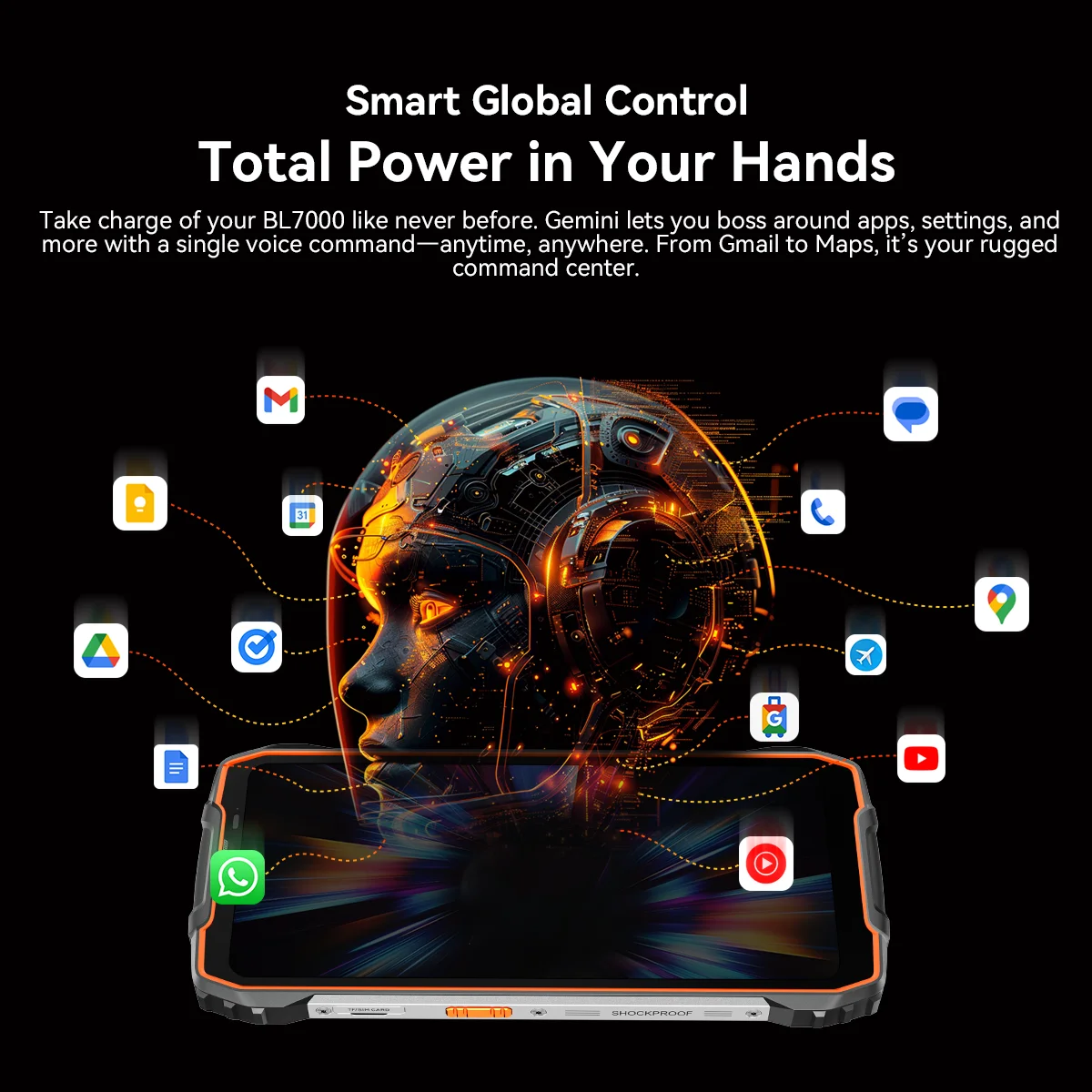 Blackview BL7000 5G هاتف محمول خارجي AI هاتف ذكي أندرويد 15، 7.68 بوصة عرض 120 هرتز، الأبعاد 6300 5G هواتف متينة 7500 مللي أمبير في الساعة