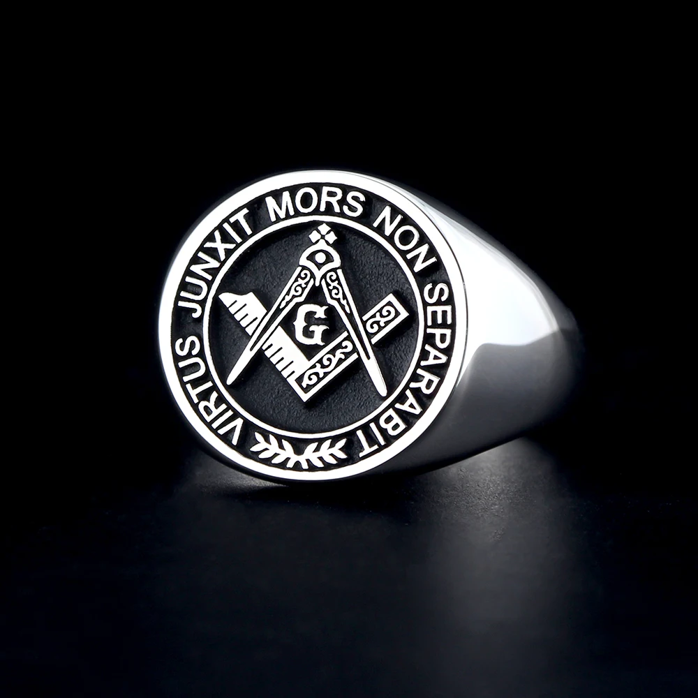 

Scottish Rite Freemasonry Virtus Junxit Mors Non Separabit Sterling Silver Ring