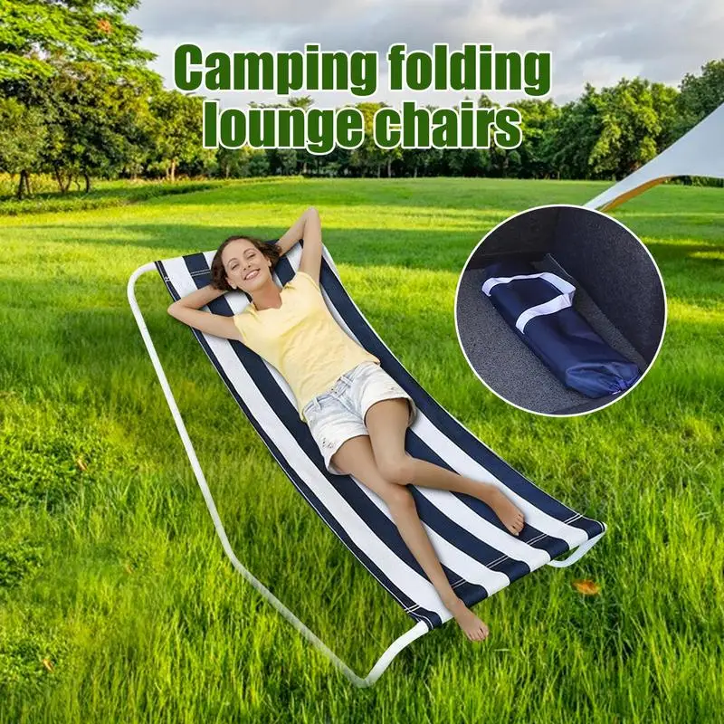 Beach Lounge Chair Portable Folding Sun Lounger Adjustable Reclining Sunbathing Lounge Chair for Lawn Outdoor Patio Relaxation