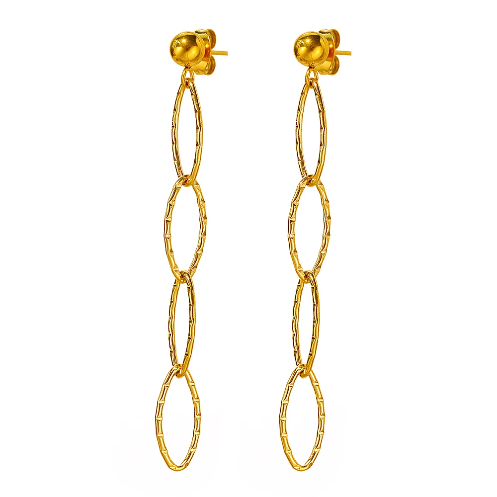Stainless Steel Earrings Personality Irregular circle Long Fashion Simplicity High-end Sense Dangle Earrings For Women Jewelry