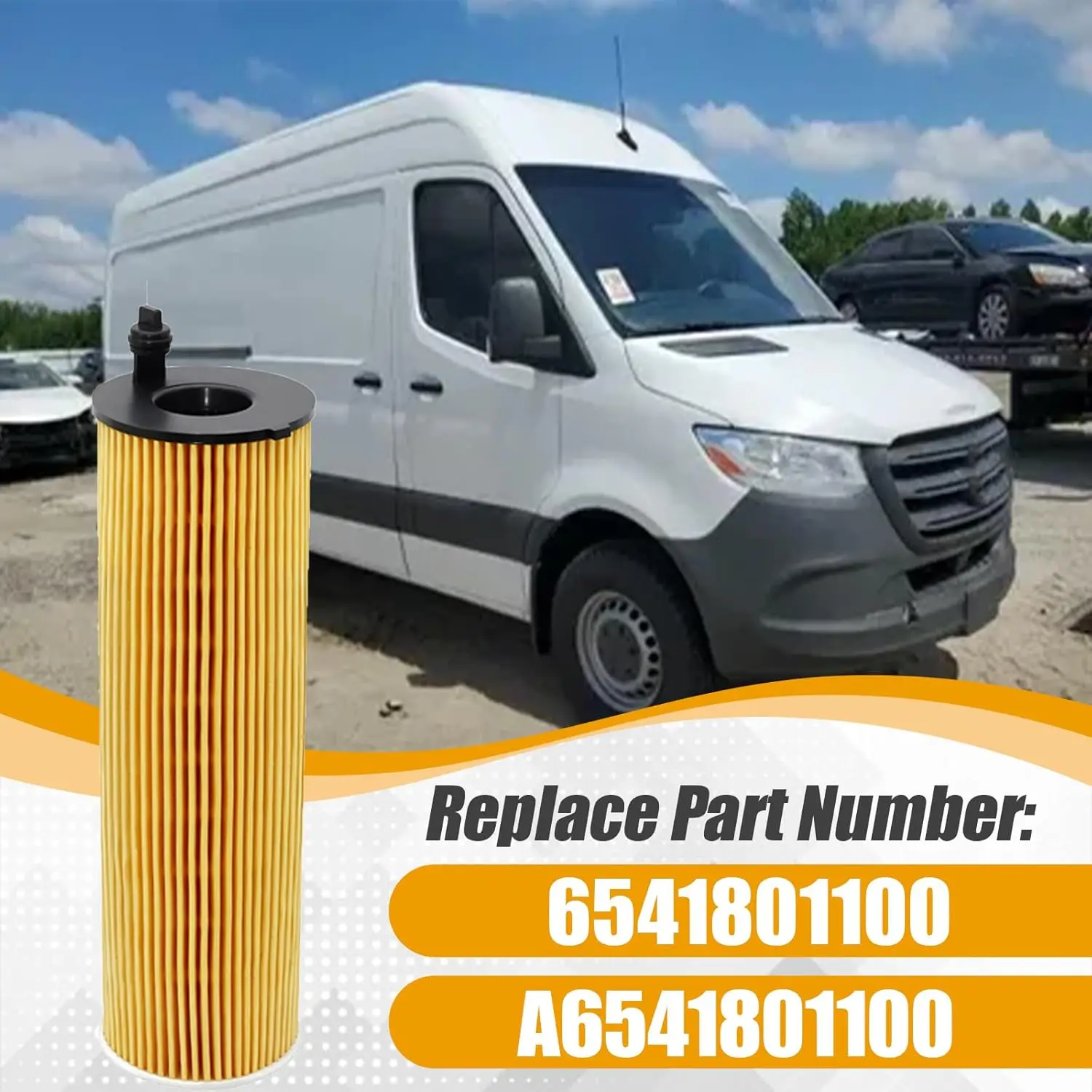 

A6541801100 with Gasket Engine Oil Filters Compatible For Mercedes-Benz Sprinter 2500 3500 3500XD 2023 2024 Replace 6541801100