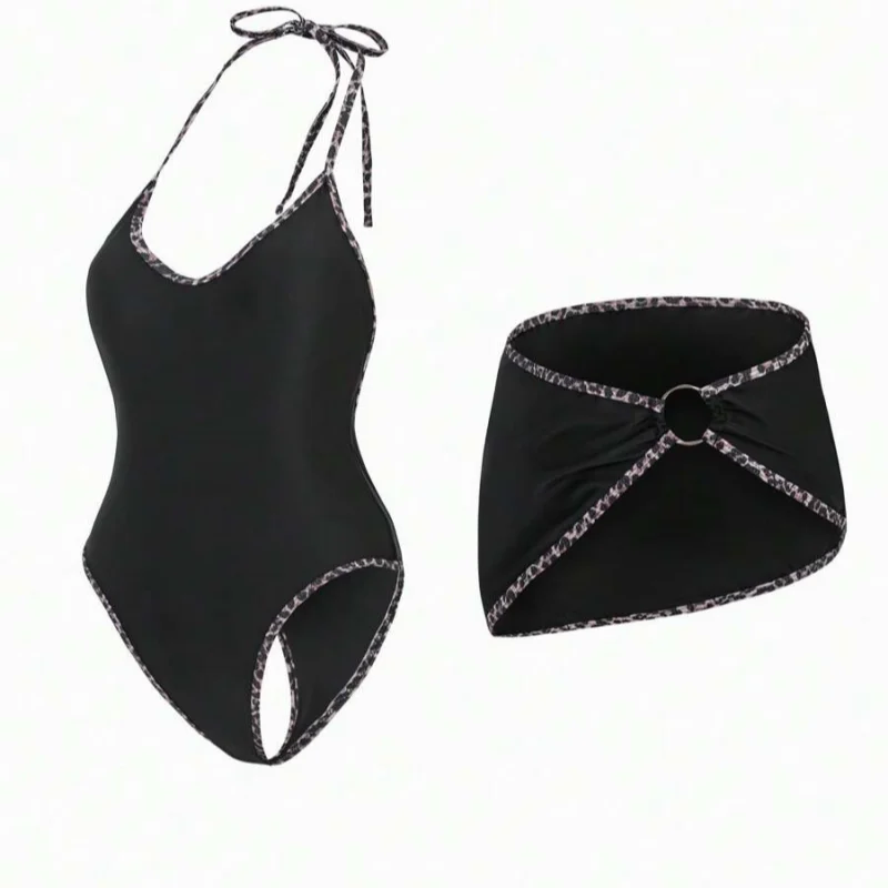 

Новый цельный купальник, сексуальное бикини, европейский и американский стиль, женский купальник с открытой спиной, однотонный.