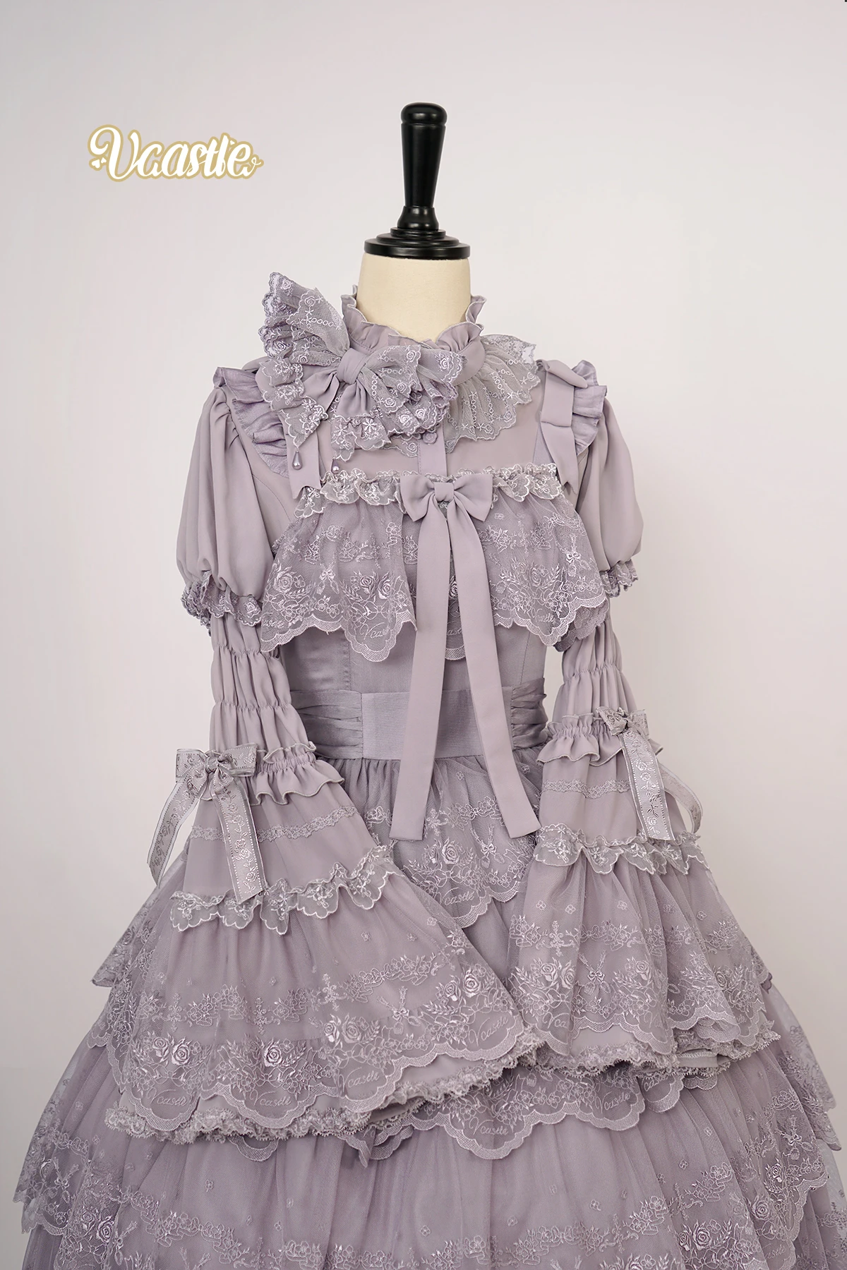 Camisa de manga de princesa con mangas acampanadas desmontables, camisa de estilo japonés con cuello de lazo de Color sólido, vestido gótico de Lolita para mujer, novedad de 2025