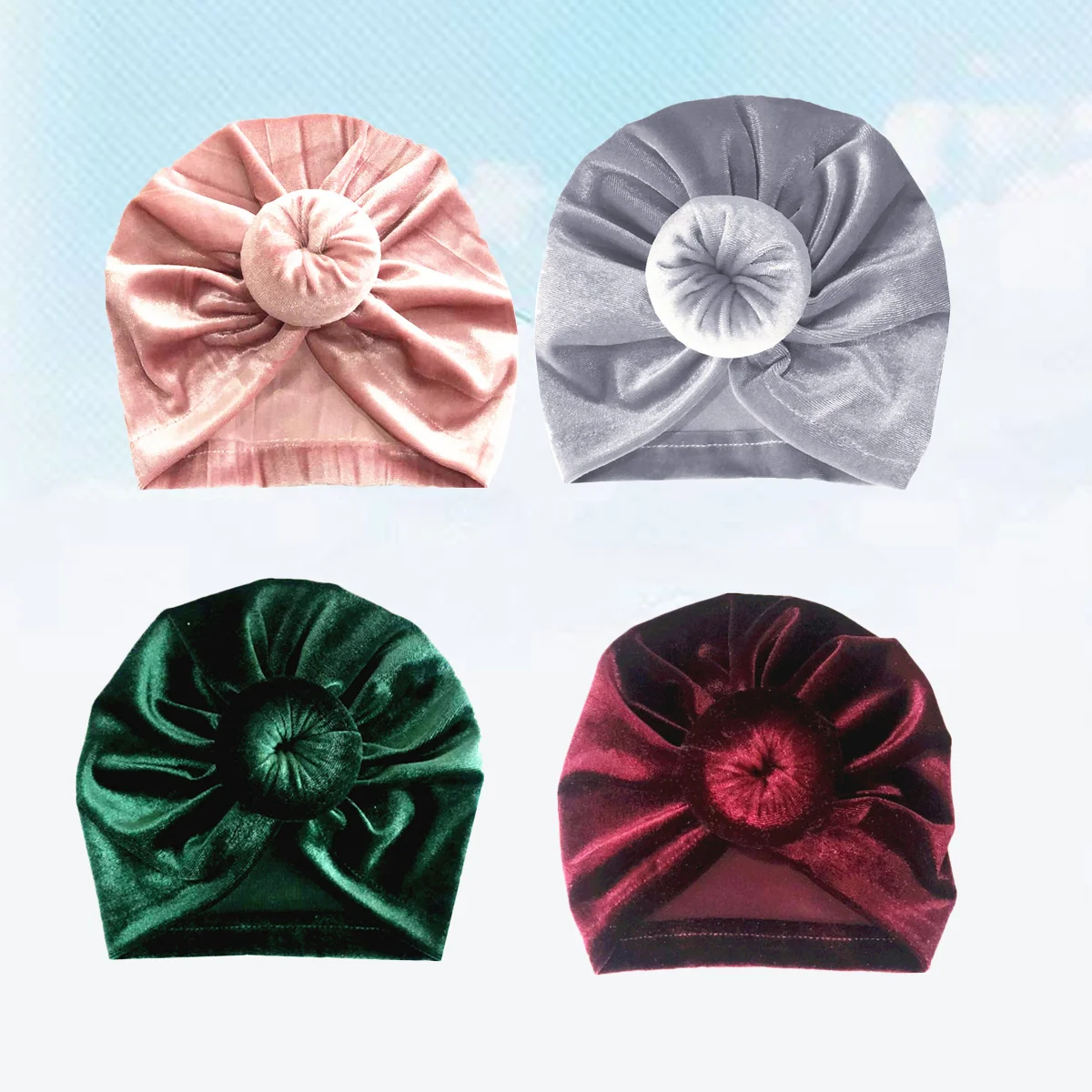 

4pcs Indian Style Turban Hat Headwrap For Hospital Outdoor Christmas Party Photo Accessory Hats