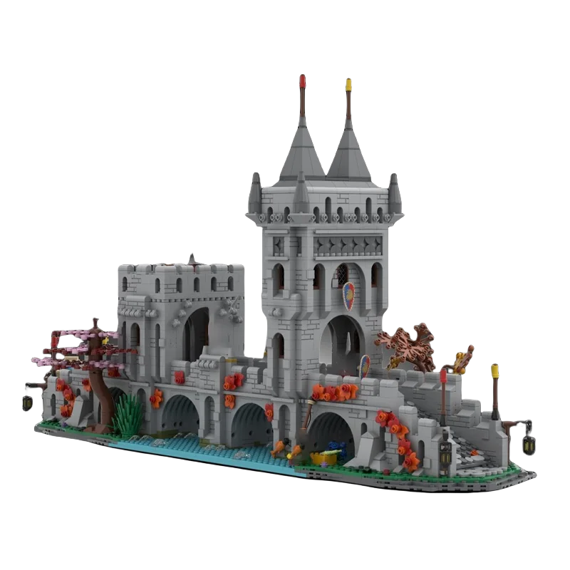 MOC building block toy Medieval Castle Bridge Model 3168 pieces Creative holiday gift suitable for all architecture enthusiasts