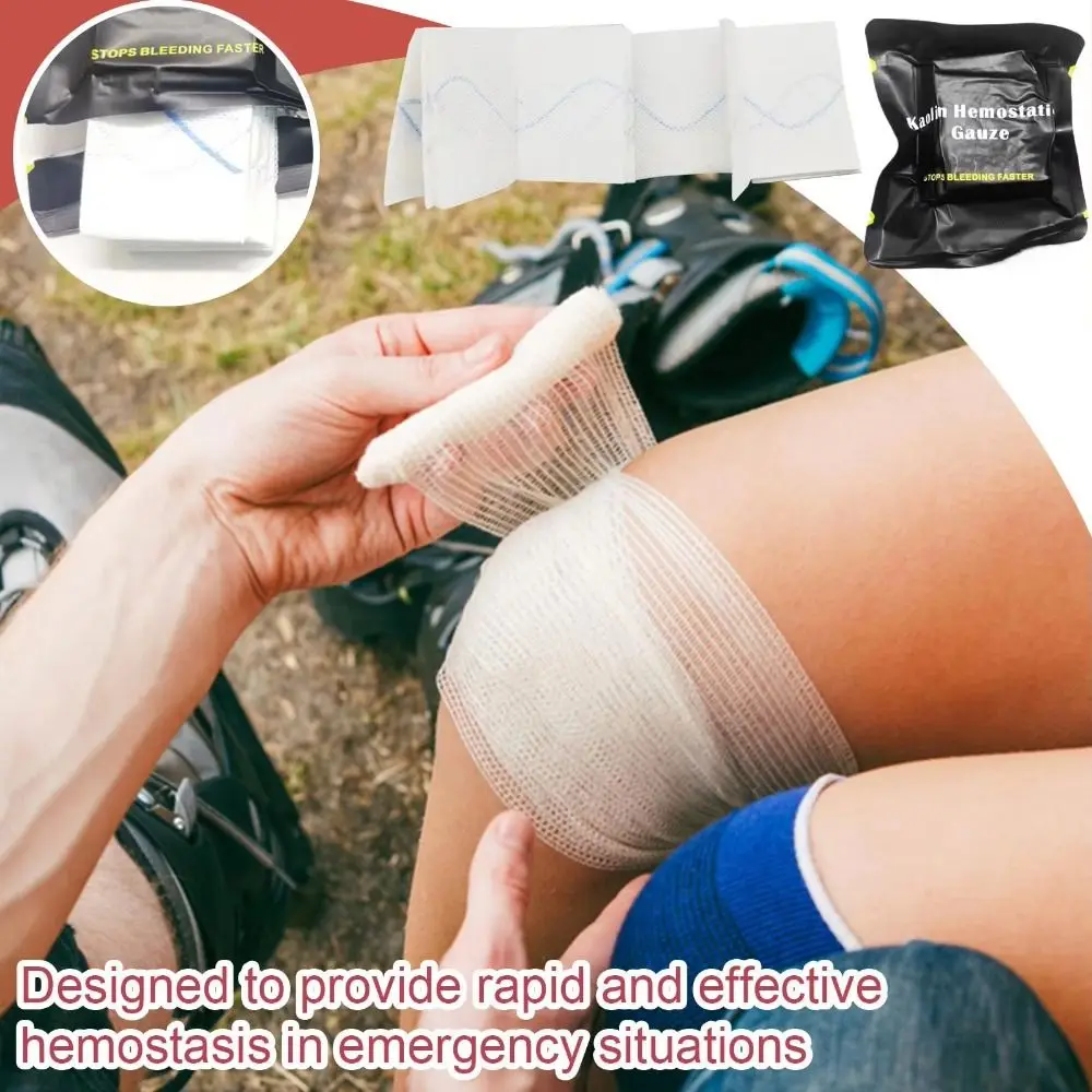 Z-Fold Design Hemostatic Kaolin Gauze Non-woven Fabric Soluble Material Stop Bleeding Gauze Chitosan Gauze Kaolin Impregnated