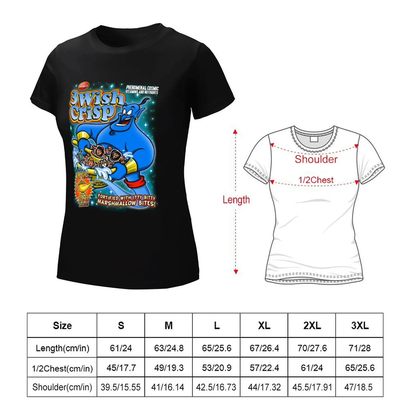 Genie's 3 Wish Cereal T-Shirt sports fans animal prinfor plus sizes funnys tight shirts for Women