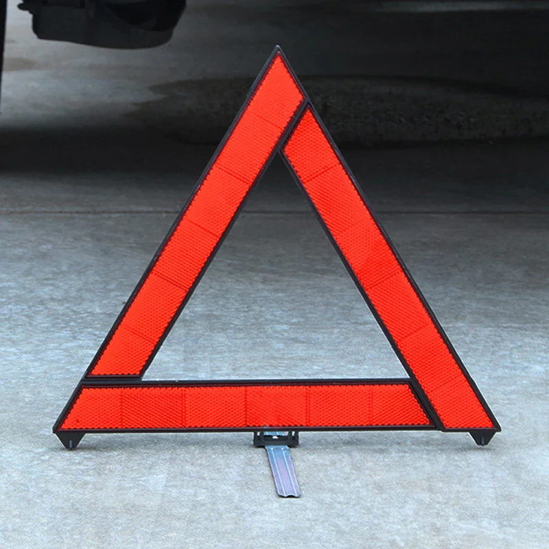 Car Emergency Breakdown Warning Triangle Red Reflective Safety Hazard Car Tripod Folded Stop Sign Reflector Reflecting Tape