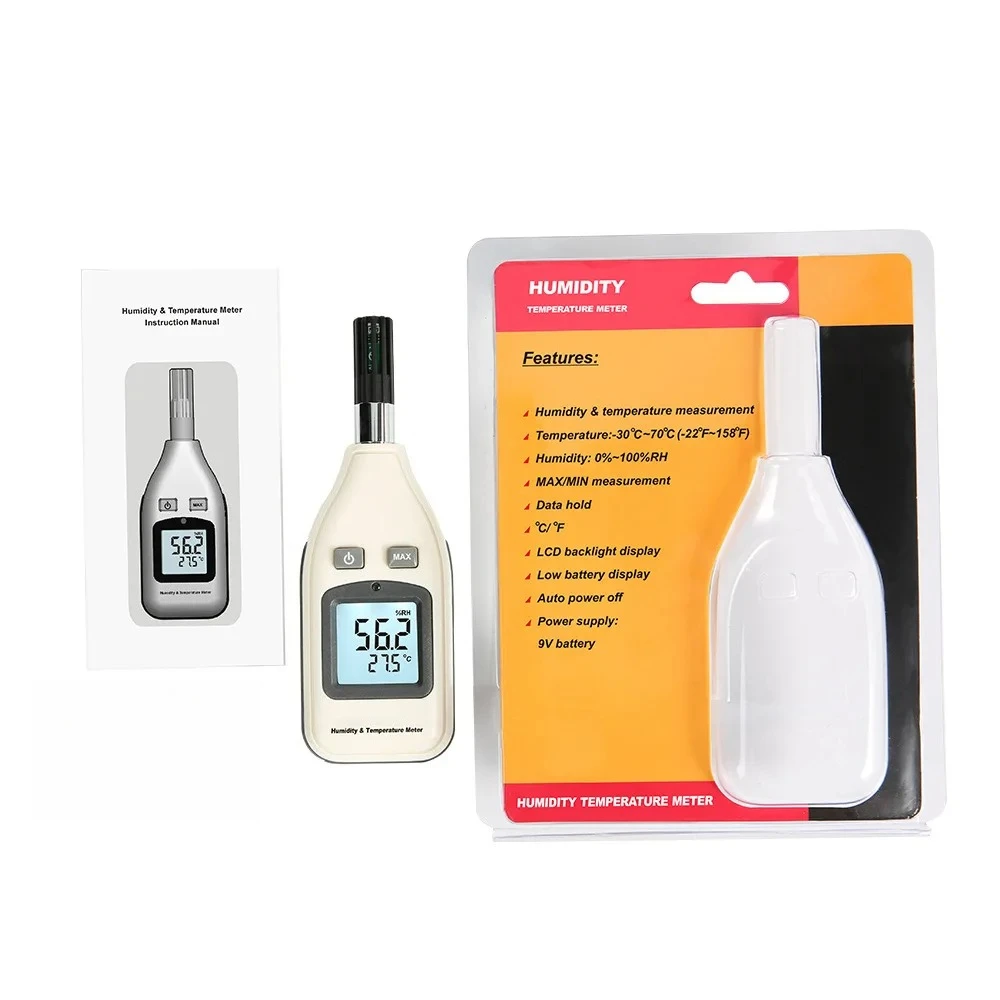 Utility Ambient Temperature Humidity Measuring Instrument Handheld Hygrometer Suitable Household Industrial Scenarios