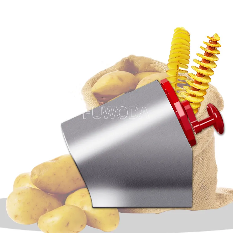 3 In 1 Manual Stainless Steel Potato Machine Twisted Chips Potato Slicer Spiral Potato Cutter French Fry Spiral Cutting Tools