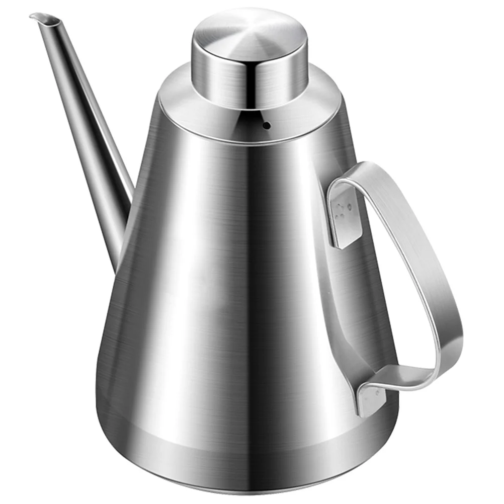 

Oil Dispenser Stainless Steel Bottle with Handle Filter Multi-Function Grease Container Kitchen Oil Storage