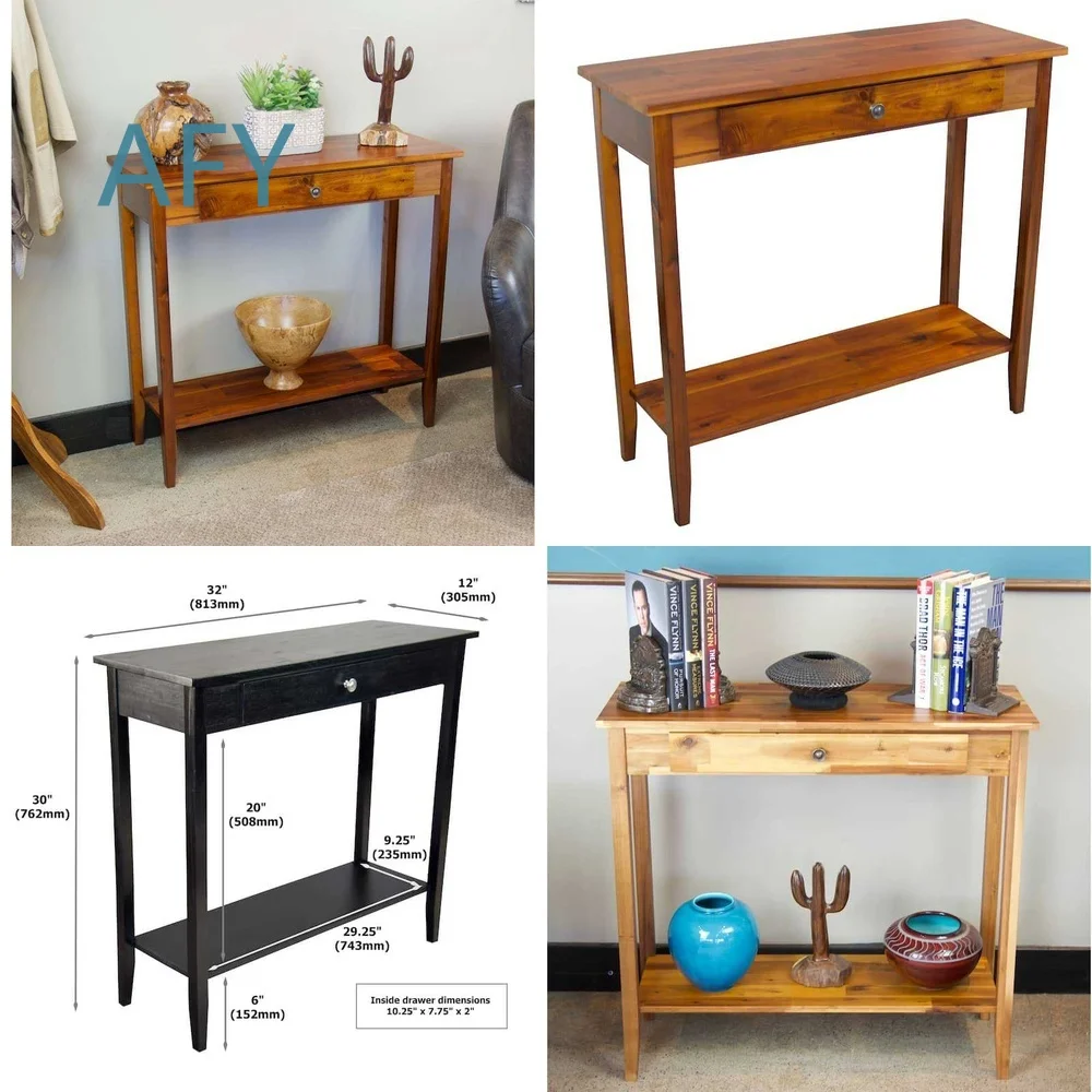 Wholesale Custom Panel Console Table for Living Room Entryway with Single Drawer and Bottom Shelf Storage Rack Furniture for
