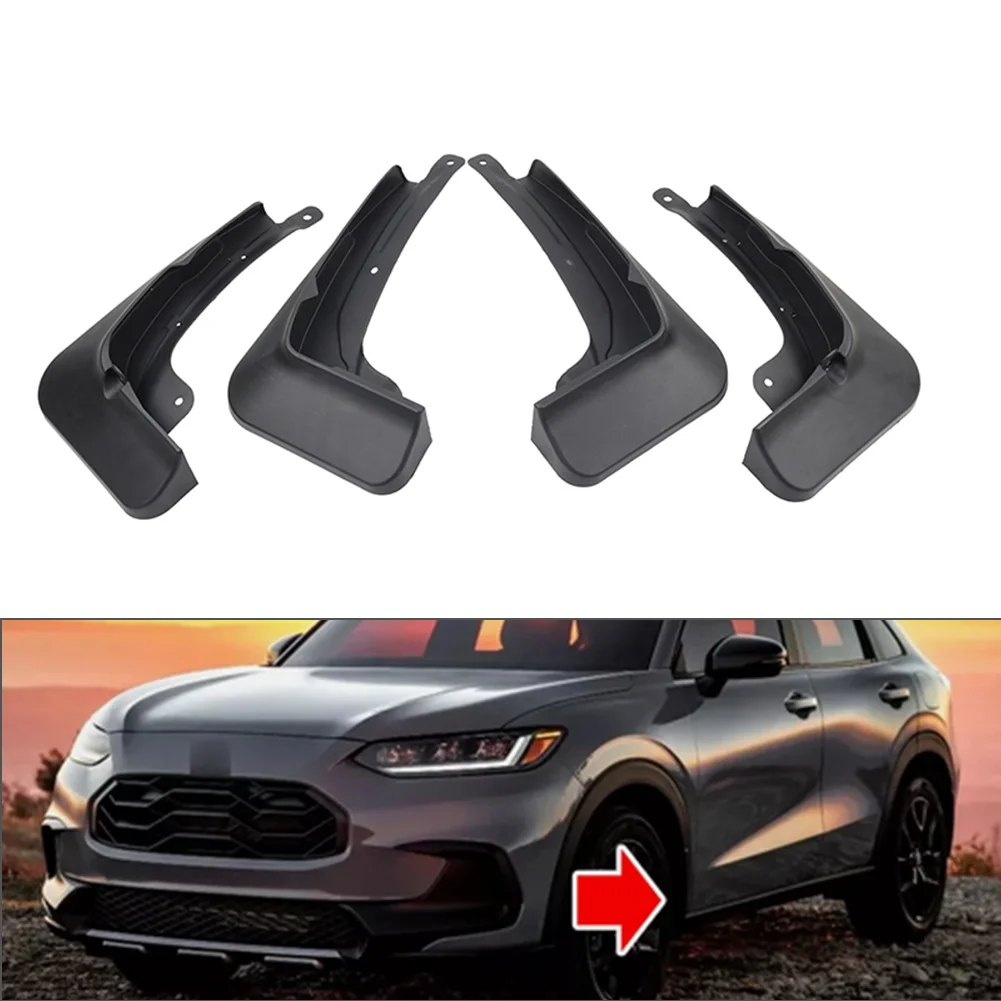 4pcs Car Wheel Mud Flaps Splash Guards PP + TPO For Honda HR-V HRV North America Version 2023-2024