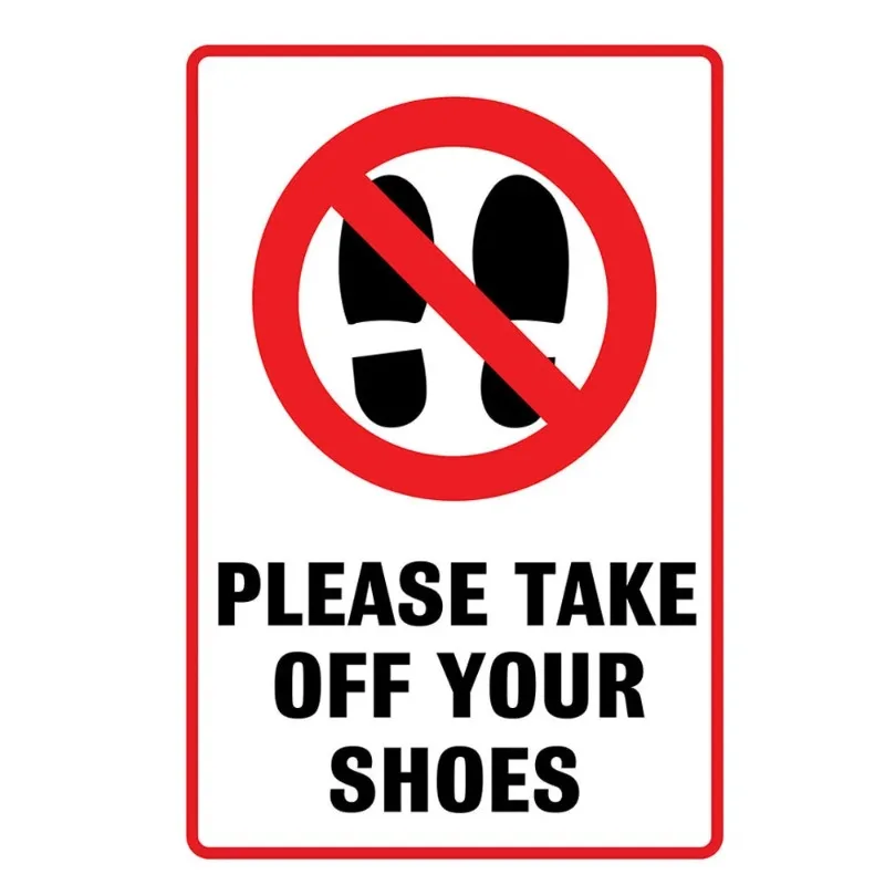 

Self-adhesive Decal For Please Take Off Your Shoes Car Sticker Waterproof Auto Decors on Bumper Rear Window Laptop 13CM PVC