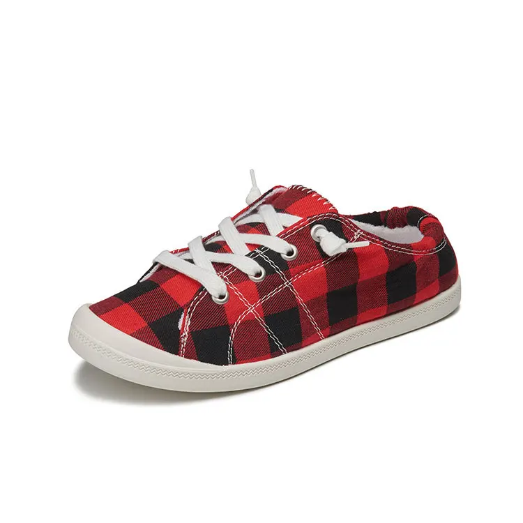 

Pattern Plaid Women Shoes Cool Cute Cloth 3D Print Low Top Canvas Fashion Shoes Men Women Lightweight Breathable Lazy Sneakers