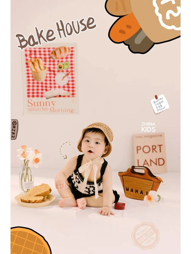 Delicious Picnic Childrens Photography Theme Clothing Baby Half Year Old Year Old Photo Photography Clothing Props  신생아촬영