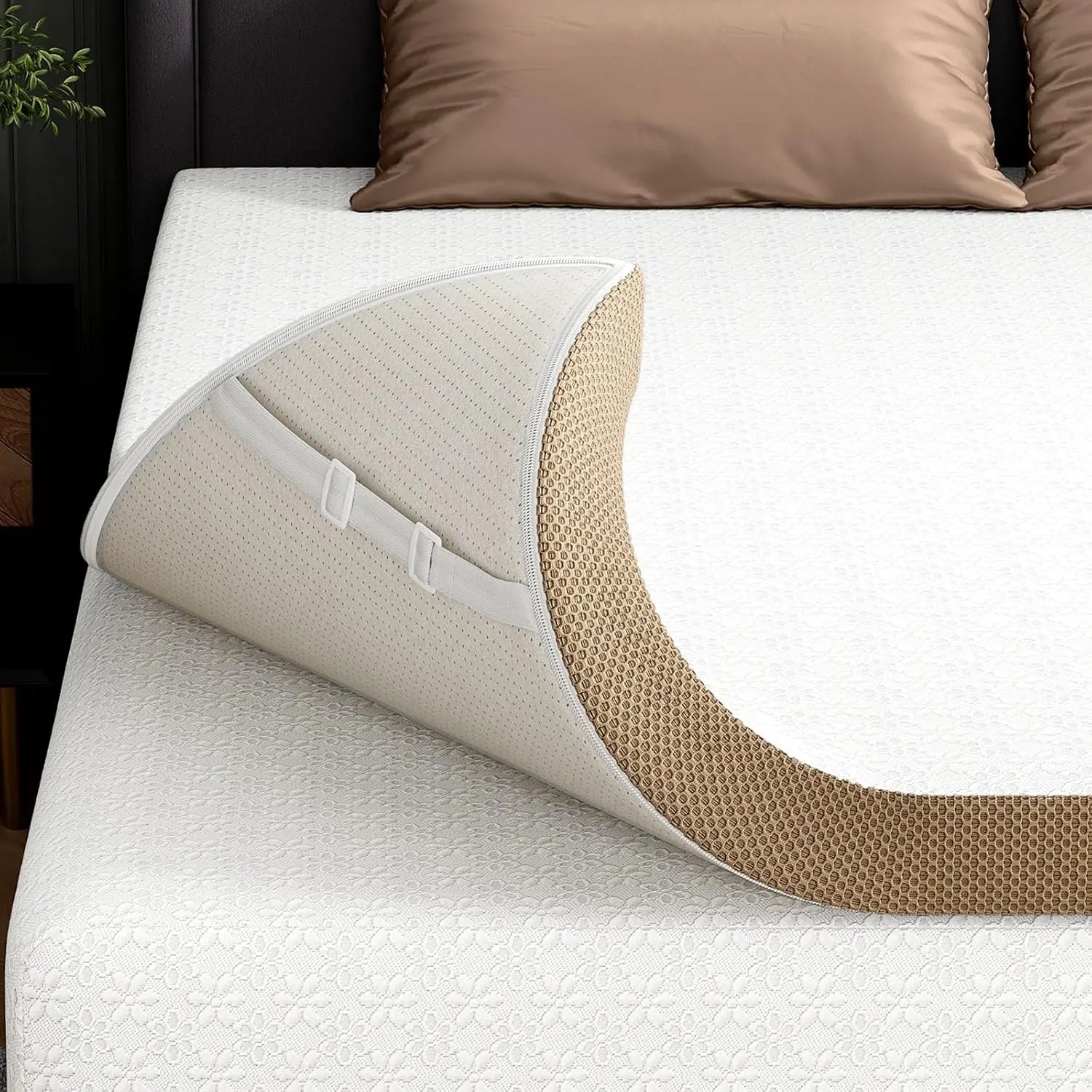 

Гелевой наматрасник из пены с эффектом памяти с охлаждающим чехлом из ромашки — плюш и снятие давления — Twin XL, 3 дюйма