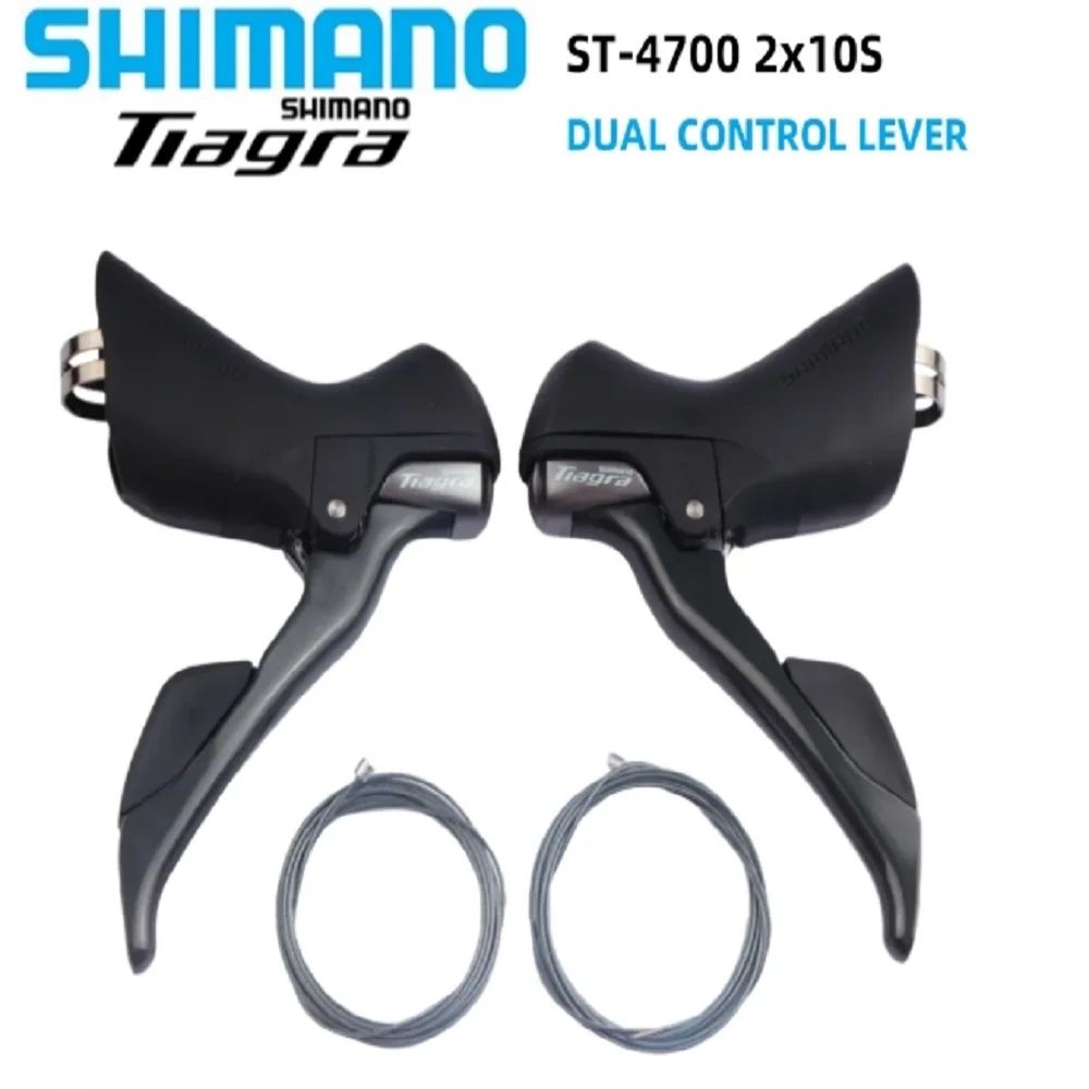 Alavancas de Câmbio e Freio Shimano Tiagra ST-4700 2x10 3x10 Velocidades para Bicicleta de Estrada, Alavanca de Controle Duplo 20 Velocidades, Par de Acessórios para Bicicleta de Estrada