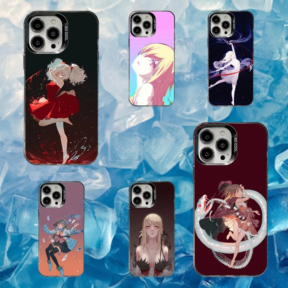 

M-Monogatari Series Phone Case For iPhone 16,15,14,13,12,11,Mini,Pro,SE,MAX White Matte Shockproof Cover