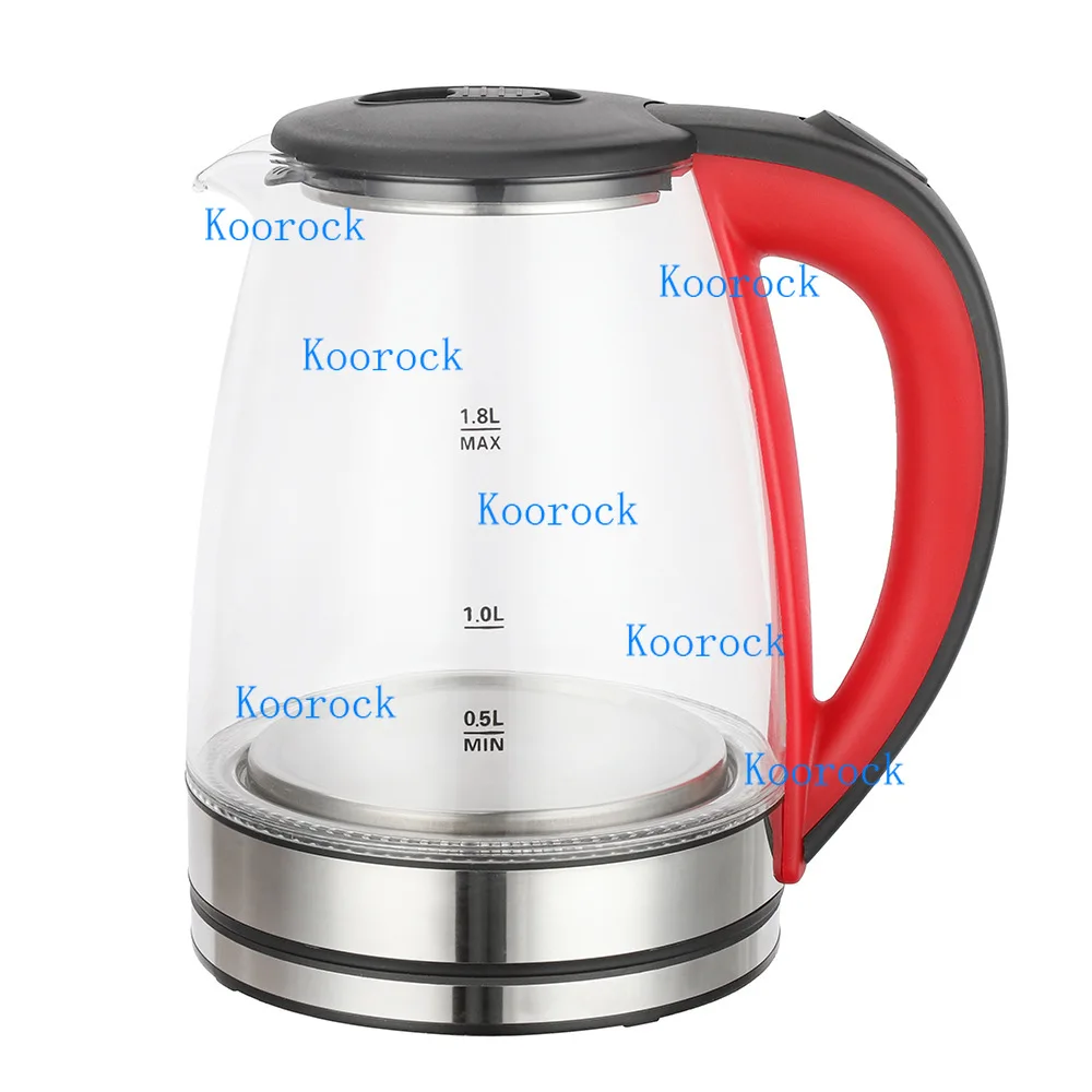 1.8L Electric Kettle,110V/220V LED Teapot, High-Boron Silicate Glass Electric Kettle with Visible Water Level UK and US standard