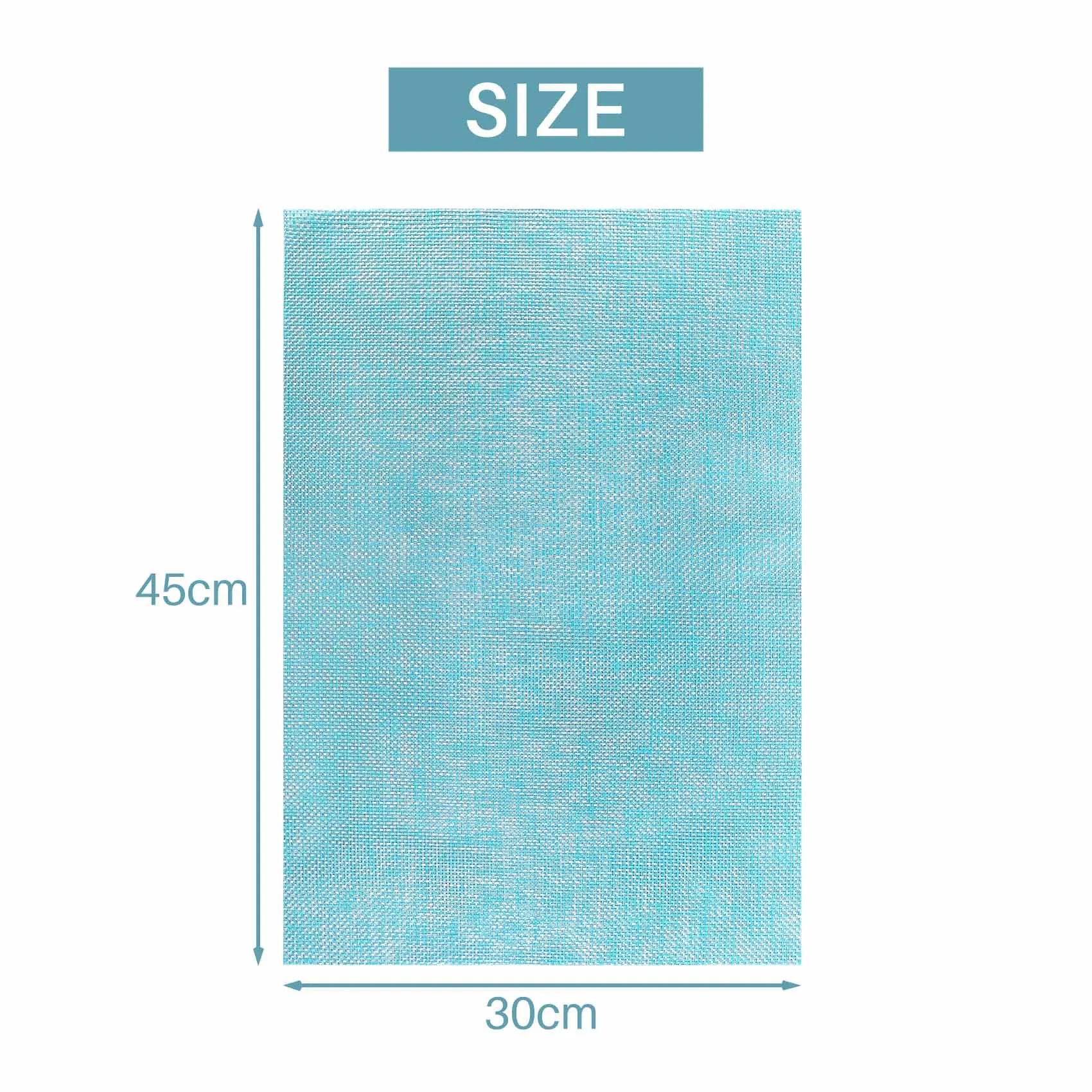 مجموعة مفارش طاولة زرقاء مكونة من 6 قطع غير قابلة للانزلاق وسهلة التنظيف وقابلة للمسح منسوجة من الفينيل وقابلة للغسل