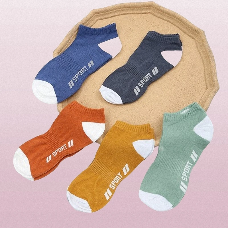 5/10 Pairs Fashion Female Boys Cotton Short Socks Sweat-Absorbent Breathable Thin Boat Socks High Quality Men's Sports Socks