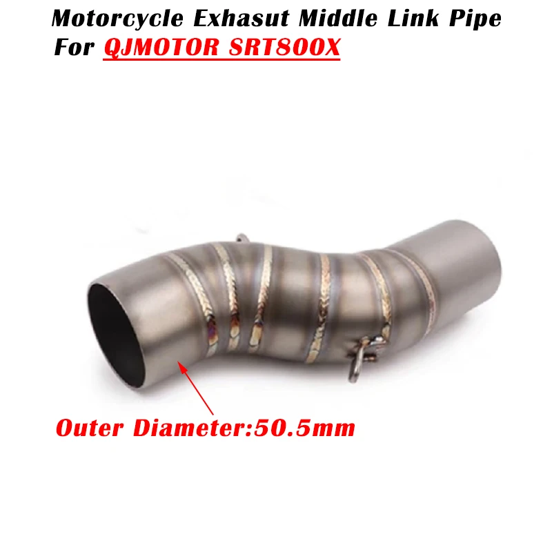 Slip On For QJMOTOR SRT800X SRT 800X Motorcycle Exhaust Escape System Modified Muffler 51mm Middle Link Pipe Stainless Steel