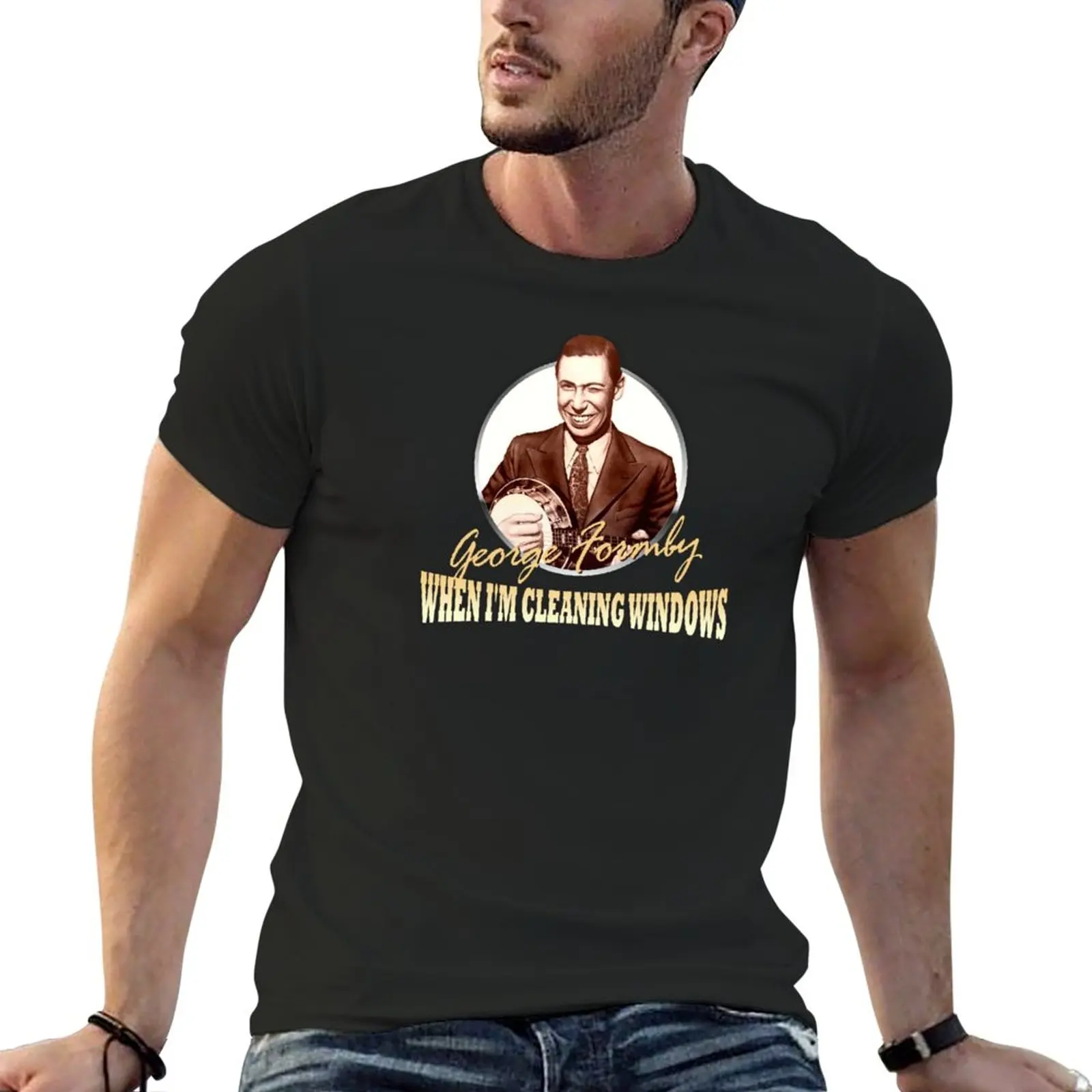 New George Formby T-Shirt black t shirts aesthetic clothes black t shirts for men