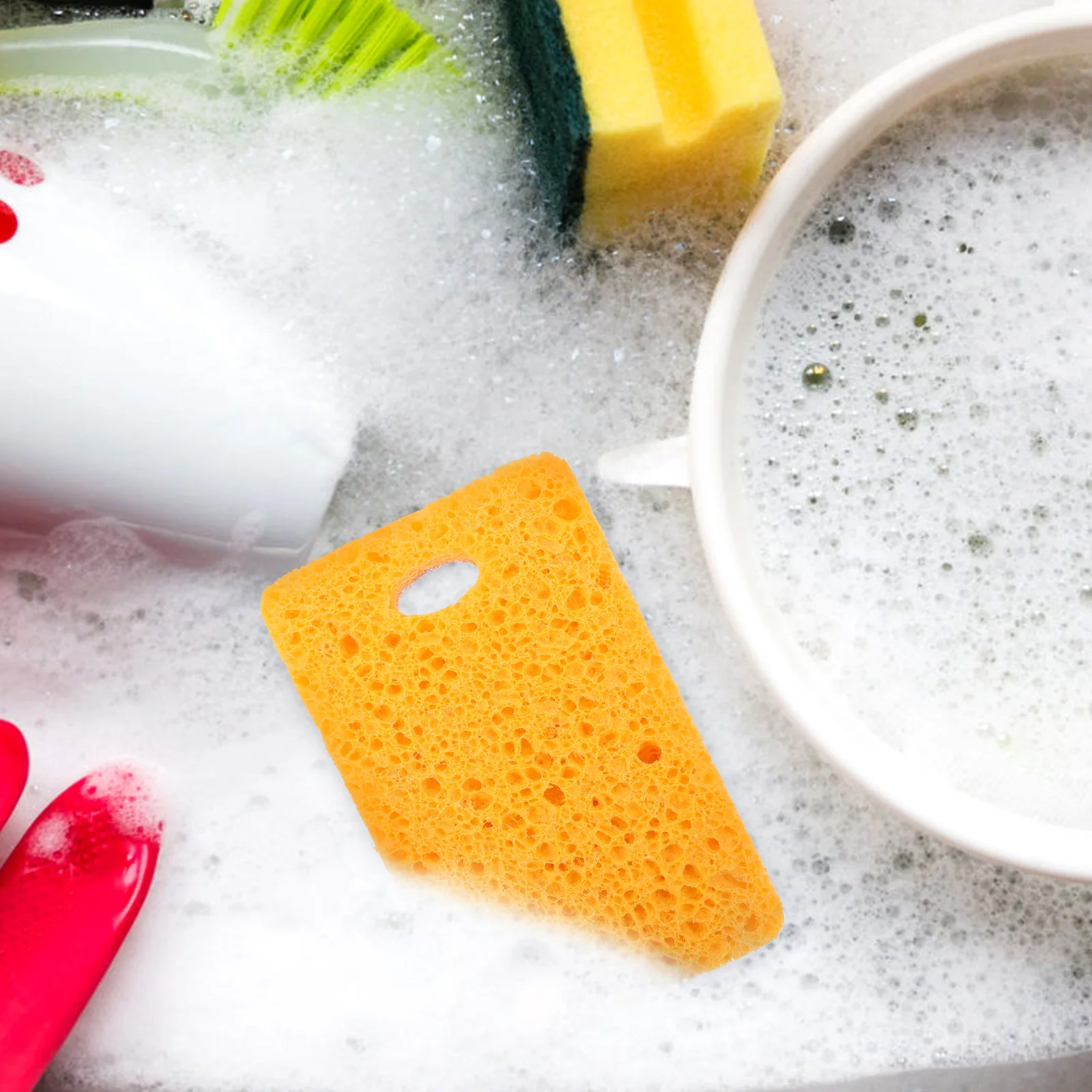 

6pcs Multi-Function Wok Sponges Reusable Dish Cleaning Sponge Household Scrub Strong Decontamination Durable Water Absorption