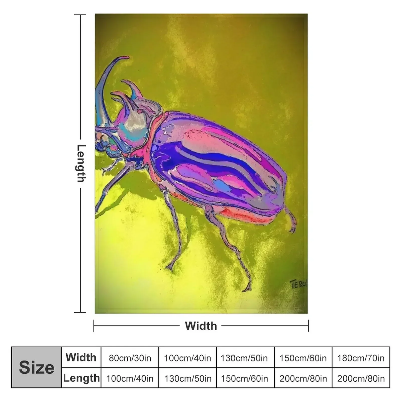 Five Horned Rhinocros Beetle Primed Throw Blanket Luxury Decoratives Loose Stuffeds Quilt Blankets