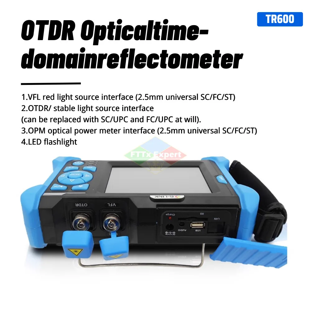 G-LINK TR600 OTDR FC/SC/LC UPC Connectors 1310Nm|1550Nm 36|34dB With Spanish Language Optical Time Domain Reflectometer