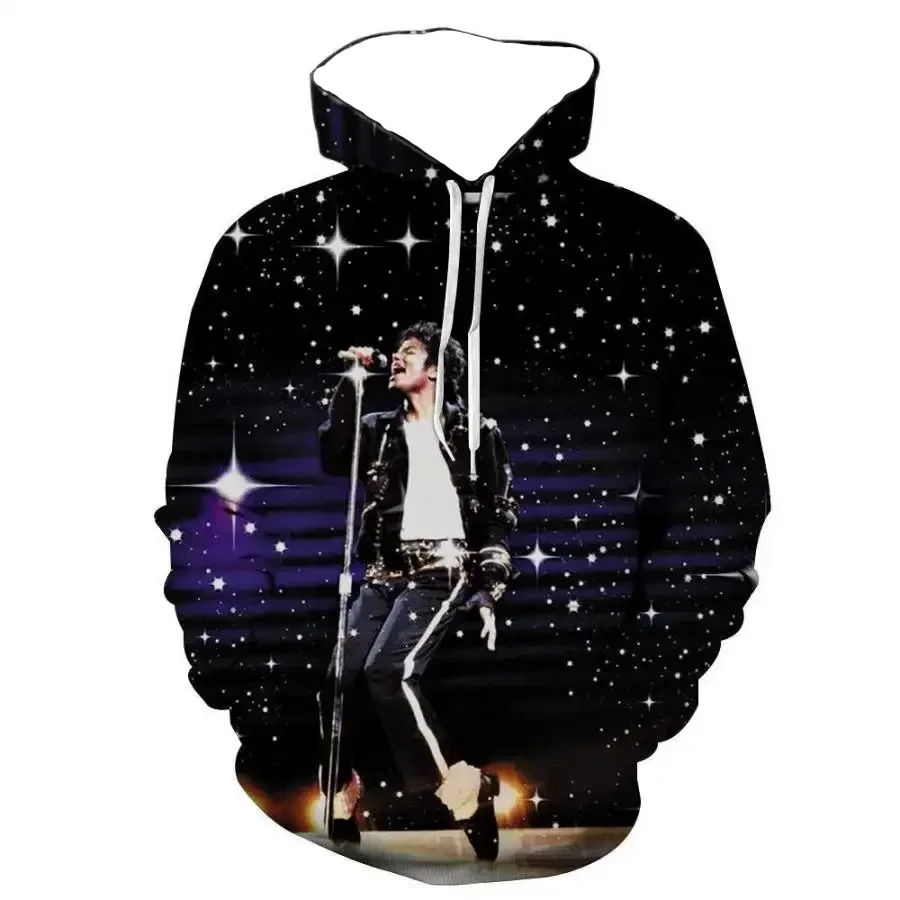 Michael Jackson Hoodies for Men 3D Full Over Print Casual Pullovers Sweatshirt Fashion Oversized Mens Hoodies Streetwear Tops