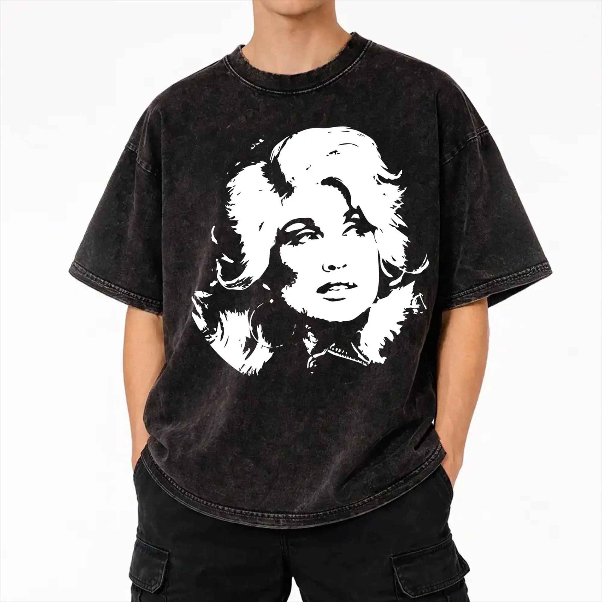 RIP Dolly Parton Outfit Washed T Shirts for Men Women Streetwear Hip Hop T-Shirts Graphic Printed  Tees Short Sleeve